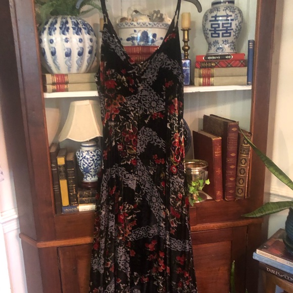 Anthropologie Eri & Ali Burnout Velvet Midi Tea Length Dress Size 14 Worn Once - Picture 5 of 5
